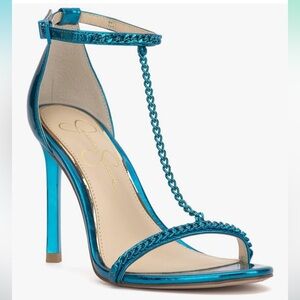 Jessica Simpson Women's Teal Faux Leather Heels